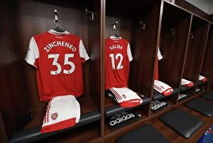 Images Dated 25th February 2023: Arsenal: Zinchenko's Absence in Arsenal Changing Room before Leicester Clash