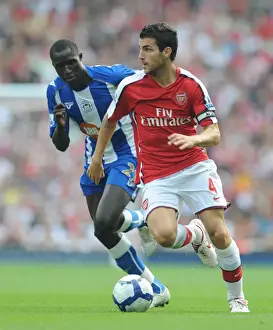 Arsenal V Wigan Athletic 2009-10 Prints: Arsenal's 4-0 Victory: Cesc Fabregas Shines in Dominant Performance against Wigan Athletic