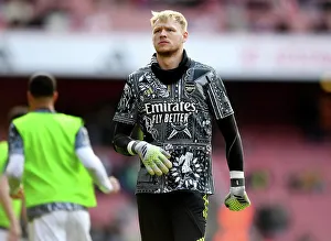 Arsenal V Brighton And Hove Albion 2023-24 Prints: Arsenal's Aaron Ramsdale: Focused Pre-Match Routine Ahead of Arsenal vs Brighton & Hove Albion (2023-24)