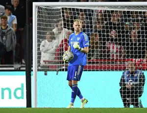 Arsenal's Aaron Ramsdale in Action against Brentford in Carabao Cup Third Round