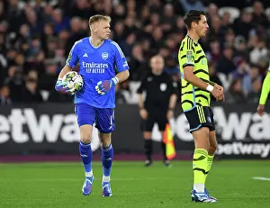 Arsenal's Aaron Ramsdale in Action against West Ham United in Carabao Cup Clash, London 2023