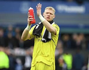 Everton v Arsenal 2022-23 Collection: Arsenal's Aaron Ramsdale Applauding Fans After Everton Clash - Premier League 2022-23