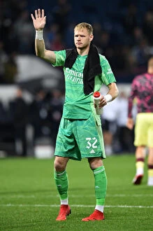 West Bromwich Albion v Arsenal - Carabao Cup 2021-22 Collection: Arsenal's Aaron Ramsdale Celebrates Carabao Cup Victory over West Bromwich Albion