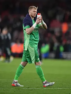 Arsenal's Aaron Ramsdale Celebrates Carabao Cup Semi-Final Victory over Liverpool