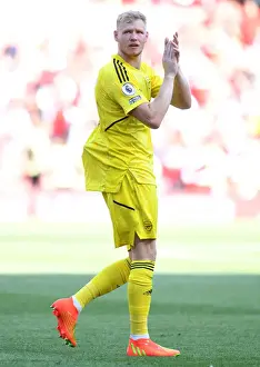 Arsenal's Aaron Ramsdale Celebrates with Fans after Arsenal vs. Leicester City, 2022-23 Premier League Match