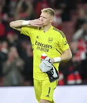 Arsenal's Aaron Ramsdale Celebrates with Fans after Arsenal vs. Chelsea Victory, Premier League 2022-23