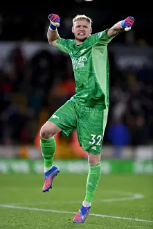 Arsenal's Aaron Ramsdale: Celebrating Glory over Wolverhampton Wanderers in the Premier League