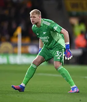 Wolverhampton Wanderers V Arsenal 2021-22 Prints: Arsenal's Aaron Ramsdale Faces Off in Intense Premier League Clash Against Wolverhampton Wanderers