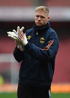 Arsenal V Southampton 2021-22 Prints: Arsenal's Aaron Ramsdale Gears Up for Arsenal vs. Southampton (2021-22)