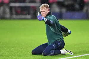 PSV Eindoven V Arsenal 2023-24 Prints: Arsenal's Aaron Ramsdale Gears Up for PSV Eindhoven Showdown in Champions League (2023-24)