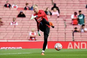 Arsenal V Fulham 2023-24 Prints: Arsenal's Aaron Ramsdale Gears Up: Arsenal FC vs. Fulham FC, Premier League 2023-24