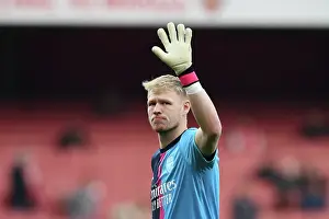 Arsenal V Southampton 2022-23 Prints: Arsenal's Aaron Ramsdale Greets Fans Before Arsenal v Southampton in Premier League