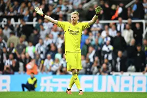 Newcastle United V Arsenal 2022-23 Prints: Arsenal's Aaron Ramsdale: Intense Reaction during Newcastle United vs Arsenal (2022-23)