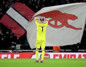 Arsenal's Aaron Ramsdale Reacts After Arsenal FC vs Manchester United, Premier League 2022-23