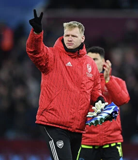 Images Dated 9th December 2023: Arsenal's Aaron Ramsdale Reacts After Aston Villa vs Arsenal Premier League Clash (2023-24)