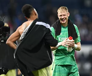 Images Dated 25th August 2021: Arsenal's Aaron Ramsdale Reacts After Carabao Cup Clash vs. West Bromwich Albion