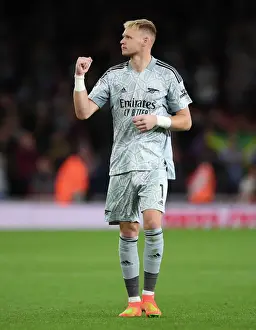 Arsenal's Aaron Ramsdale Reacts to Dramatic Win Against Aston Villa in 2022-23 Premier League