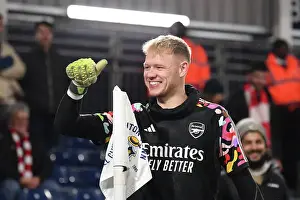 Arsenal's Aaron Ramsdale Readies for Luton Town Battle (2023-24)