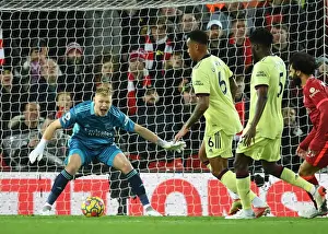 Liverpool V Arsenal 2021-22 Prints: Arsenal's Aaron Ramsdale Stands Firm Against Liverpool at Anfield (Premier League 2021-22)