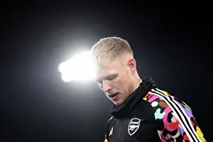 Arsenal's Aaron Ramsdale Warming Up Ahead of Luton Town Clash (2023-24 Premier League)