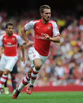 Arsenal V Benfica 2014-15 Prints: Arsenal's Aaron Ramsey in Action Against Benfica at Emirates Cup 2014