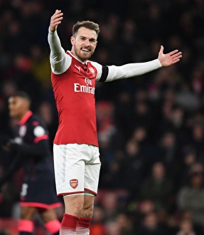 Arsenal V Huddersfield Town 2017-18 Prints: Arsenal's Aaron Ramsey in Action against Huddersfield Town, Premier League 2017-18