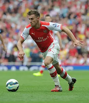 Arsenal V Manchester City 2014-15 Prints: Arsenal's Aaron Ramsey in Action Against Manchester City (2014-15)
