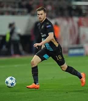 Arsenal's Aaron Ramsey in Action against Olympiacos, UEFA Champions League (December 2015), Athens, Greece