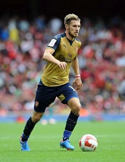 Arsenal v Olympique Lyonnais - Emirates Cup 2015/16 Collection: Arsenal's Aaron Ramsey in Action Against Olympique Lyonnais at Emirates Cup 2015/16