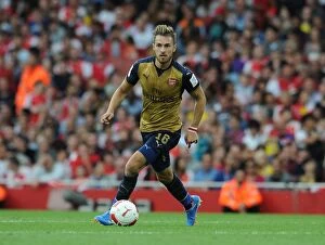 Arsenal v Olympique Lyonnais - Emirates Cup 2015/16 Collection: Arsenal's Aaron Ramsey in Action Against Olympique Lyonnais at Emirates Cup 2015
