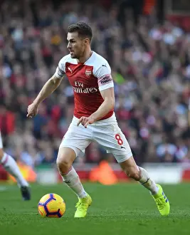 Arsenal V Southampton 2018-19 Prints: Arsenal's Aaron Ramsey in Action Against Southampton in the Premier League
