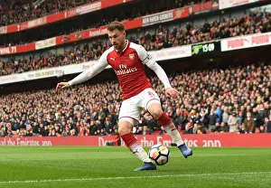 Arsenal's Aaron Ramsey in Action against Stoke City (Premier League 2017-18)