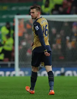Stoke City V Arsenal 2015-16 Prints: Arsenal's Aaron Ramsey in Action: Stoke City vs Arsenal (Premier League 2015-16)