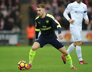 Swansea City V Arsenal - 2016-17 Prints: Arsenal's Aaron Ramsey in Action Against Swansea City (January 2017)