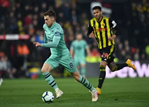 Arsenal's Aaron Ramsey in Action Against Watford, Premier League 2018-19