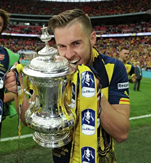 Arsenal's Aaron Ramsey Celebrates FA Cup Victory