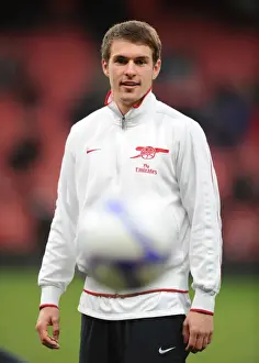 Arsenal's Aaron Ramsey in FA Cup Action vs Leeds United at Emirates Stadium