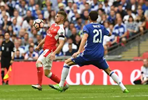 Arsenal V Chelsea - FA Cup Final 2017 Prints: Arsenal's Aaron Ramsey Faces Off Against Chelsea's Nemanja Matic in FA Cup Final Showdown