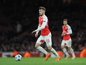 Images Dated 24th November 2015: Arsenal's Aaron Ramsey Faces Off Against Dinamo Zagreb in Champions League Clash