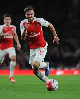 Arsenal V Liverpool 2015/16 Prints: Arsenal's Aaron Ramsey Faces Off Against Liverpool in the 2015/16 Premier League
