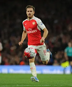 Arsenal V Liverpool 2015/16 Prints: Arsenal's Aaron Ramsey Faces Off Against Liverpool in the 2015/16 Premier League