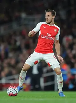Arsenal V Liverpool 2015/16 Prints: Arsenal's Aaron Ramsey Faces Off Against Liverpool in the 2015/16 Premier League
