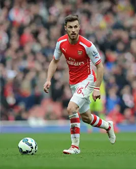 Arsenal V West Ham United 2014/15 Prints: Arsenal's Aaron Ramsey Fights for Possession against West Ham United in the Premier League