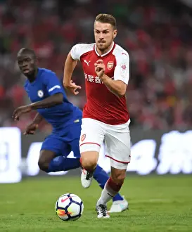 Arsenal V Chelsea - Pre Season 2017-18 Prints: Arsenal's Aaron Ramsey Goes Head-to-Head Against Chelsea in Beijing Pre-Season Clash