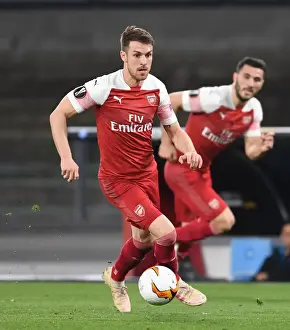 Napoli V Arsenal 2018-19 Prints: Arsenal's Aaron Ramsey Goes Head-to-Head with Napoli in Europa League Quarterfinal Showdown