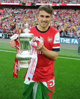 Arsenal's Aaron Ramsey Lifts FA Cup after Arsenal's Victory over Hull City, FA Cup Final 2014