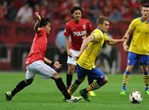 Uwara Red Diamonds V Arsenal 2013-14 Prints: Arsenal's Aaron Ramsey Outruns Urawa Red Diamonds Shuto Kojima