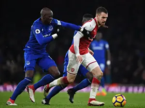 Arsenal V Everton 2017-18 Prints: Arsenal's Aaron Ramsey Outwits Everton's Mangala: A Premier League Showdown