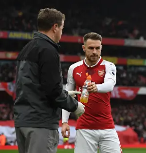 Arsenal V Tottenham Hotspur 2017-18 Prints: Arsenal's Aaron Ramsey Prepares for Battle against Tottenham in the Premier League