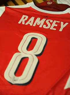 Arsenal V Paris Saint-Germain 2016-17 Prints: Arsenal's Aaron Ramsey Prepares for Paris Saint-Germain Showdown at Emirates Stadium (Champions League 2016-17)